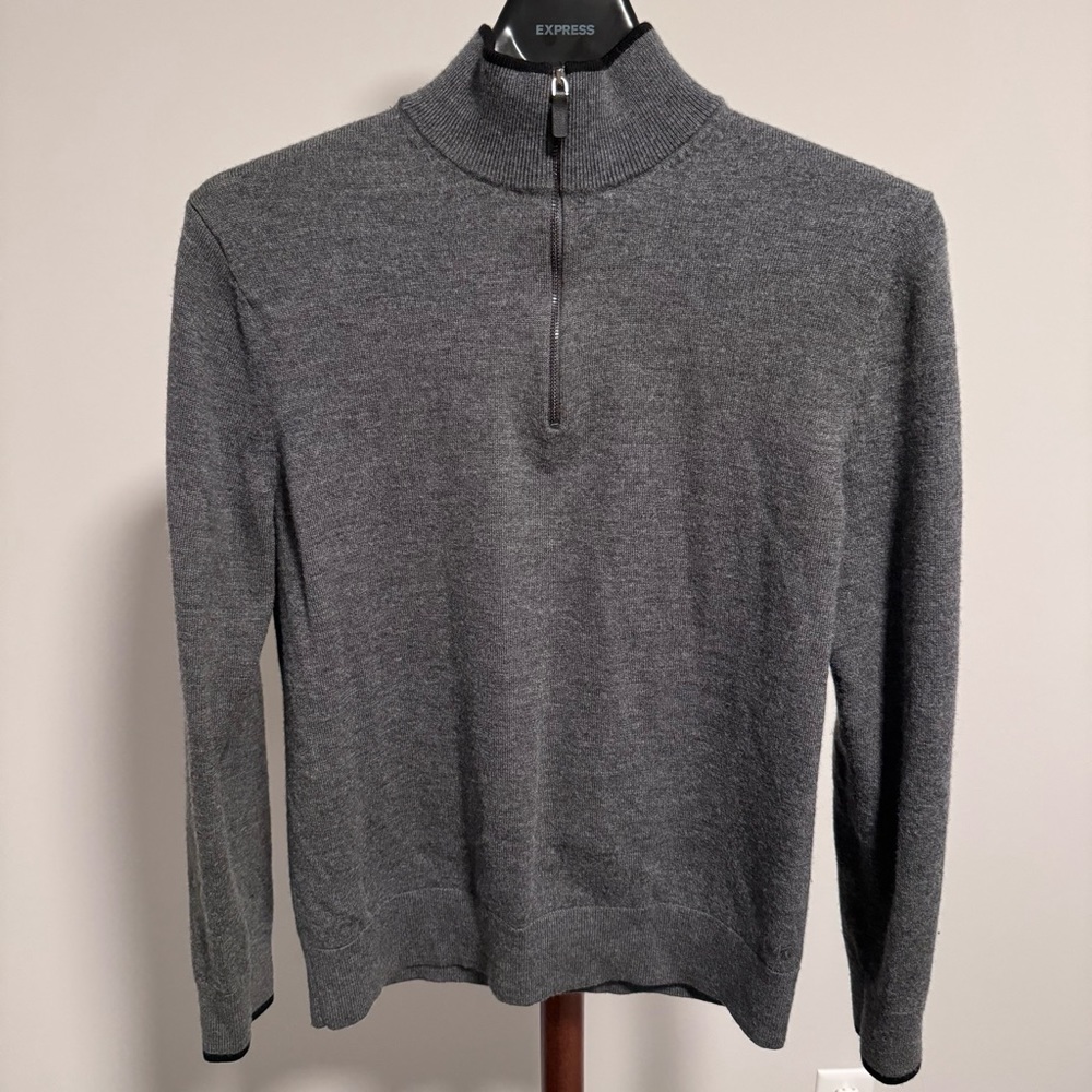 Michael Kors Merino Wool Quarter-Zip Pullover M